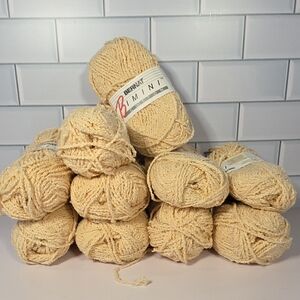 Lot Of 10 Skeins-One Lot-BERNAT Bimini Butter Yellow Cotton Yarn